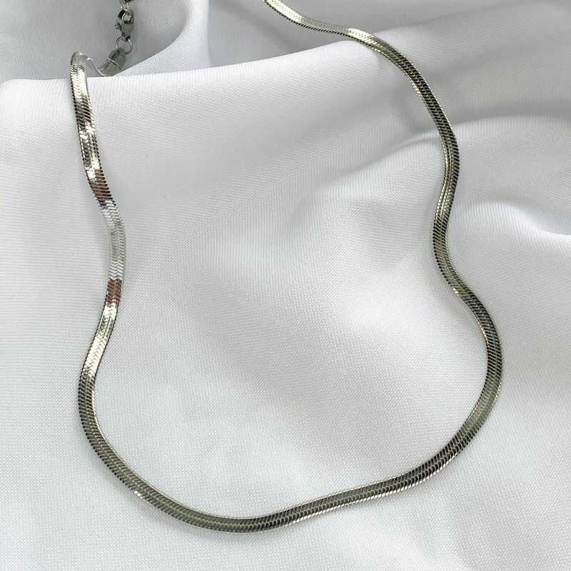 Cadena Snake plateada