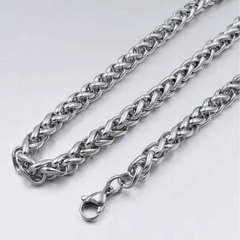 Cadena Espiga Gruesa Plateada