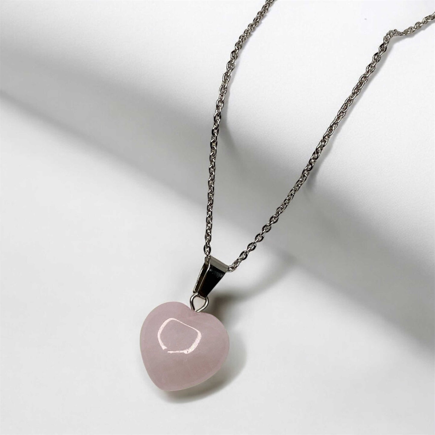 Cadena Cuarzo Rosa Corazón