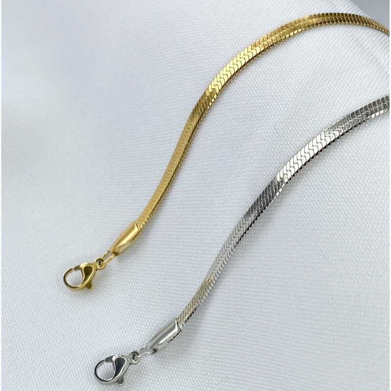 Cadena Snake plateada