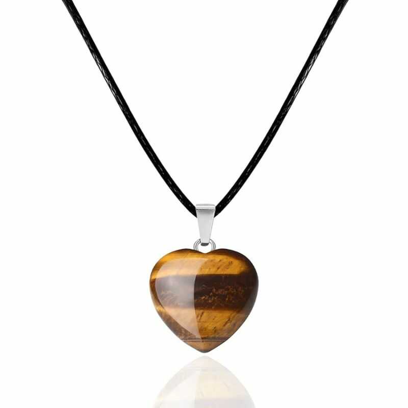Collar Ojo de Tigre Corazón