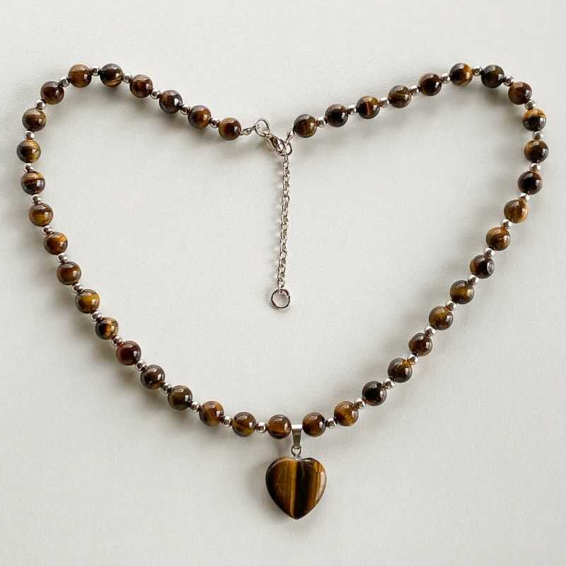 Collar Ojo de Tigre Corazón