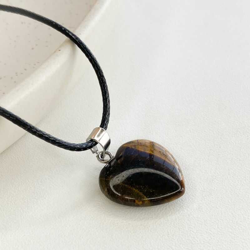 Collar Ojo de Tigre Corazón