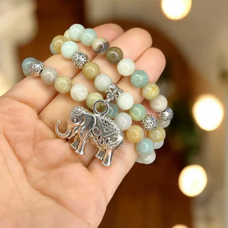 Collar Amazonita y Elefante