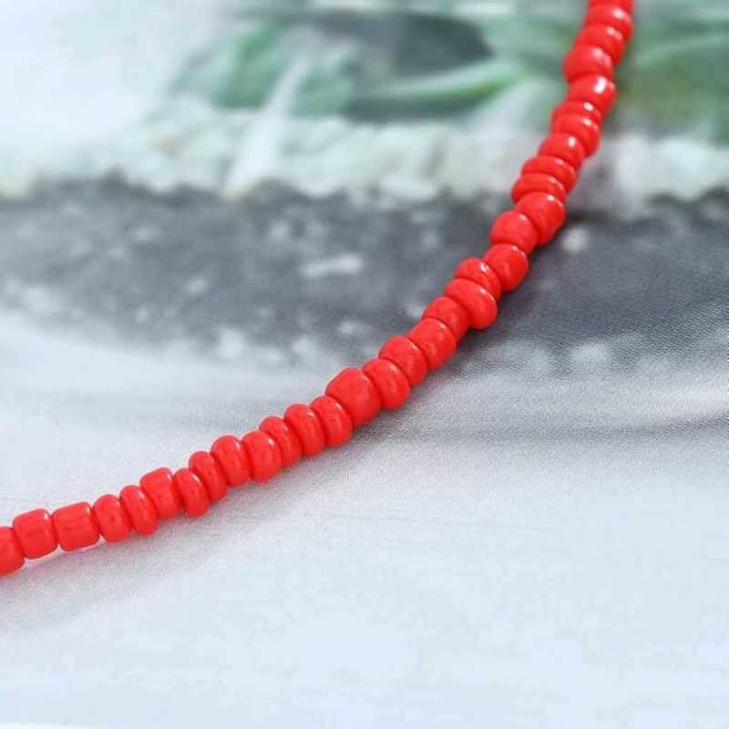 Collar Cuentas Rojo