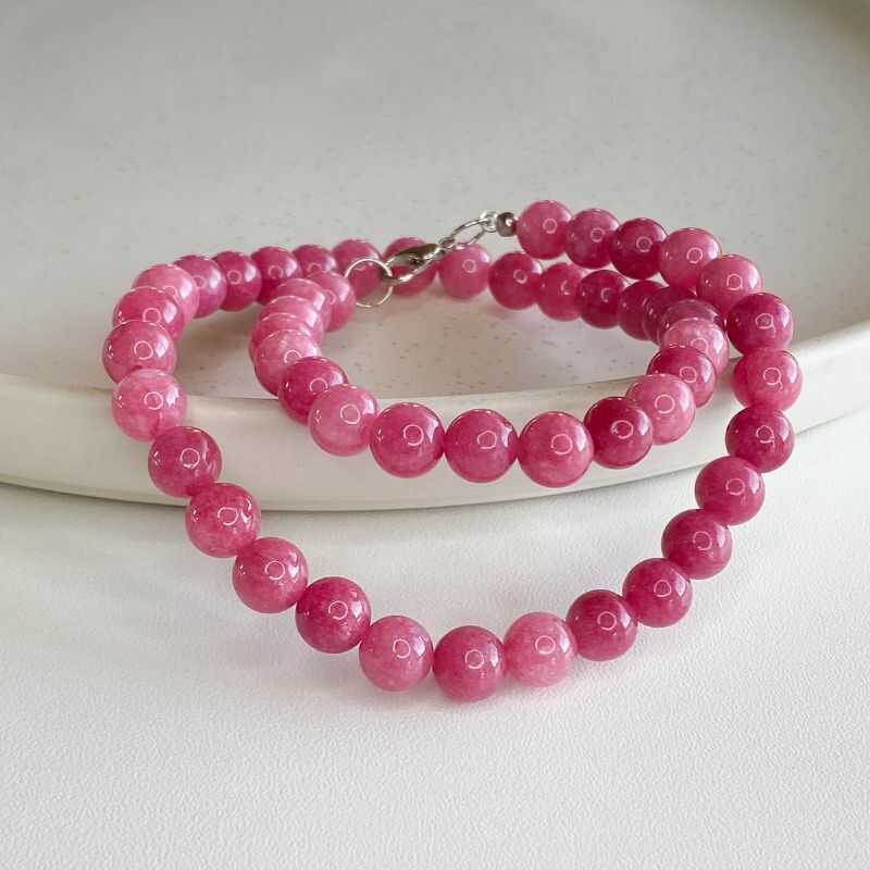 Collar Gargantilla Jaspe Rosa