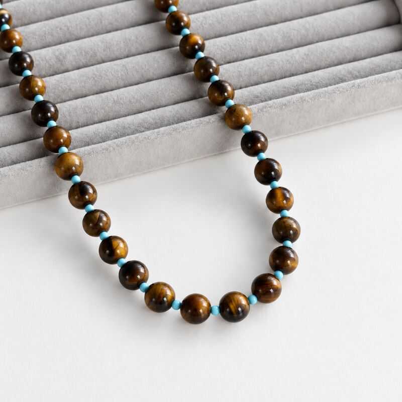 Collar Ojo de Tigre + Mostacillas