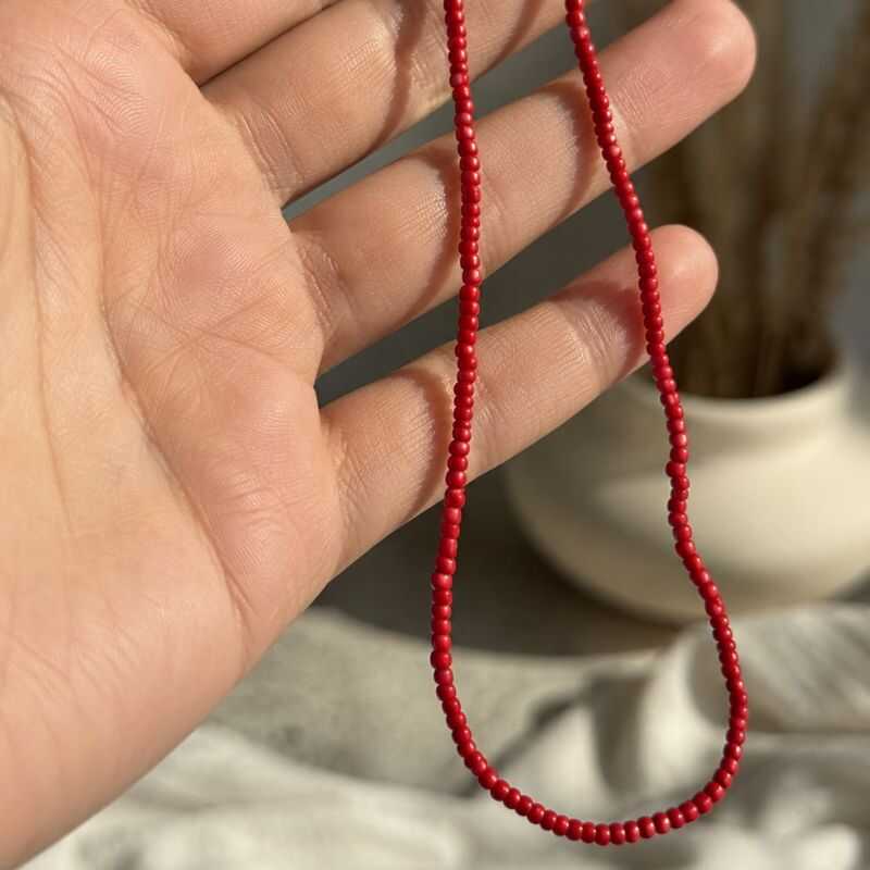 Collar Mostacillas Rojo
