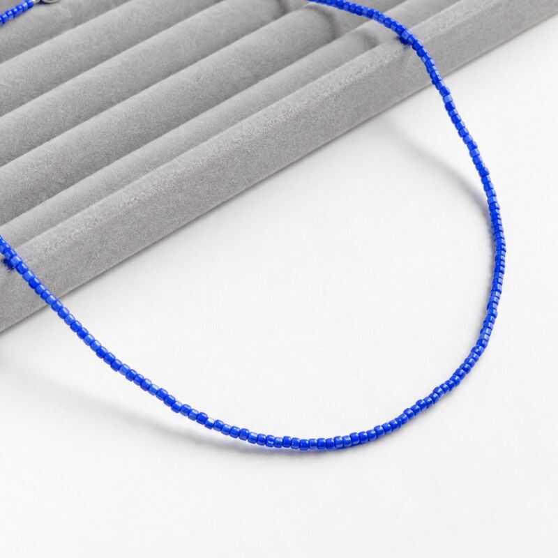 Collar Mostacillas Azul Lavanda