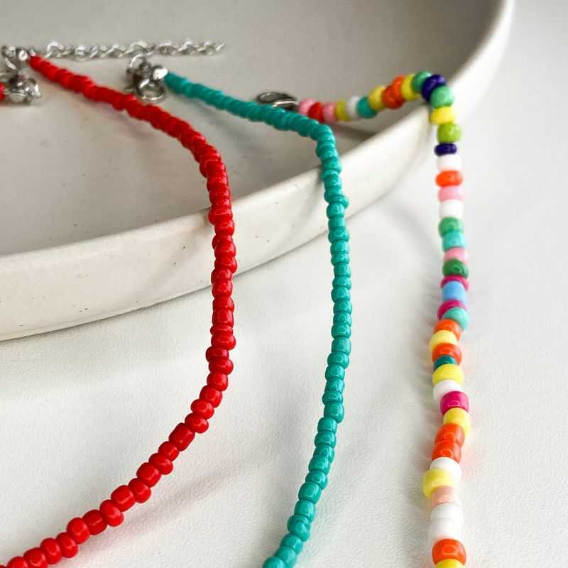 Collar Cuentas Rojo