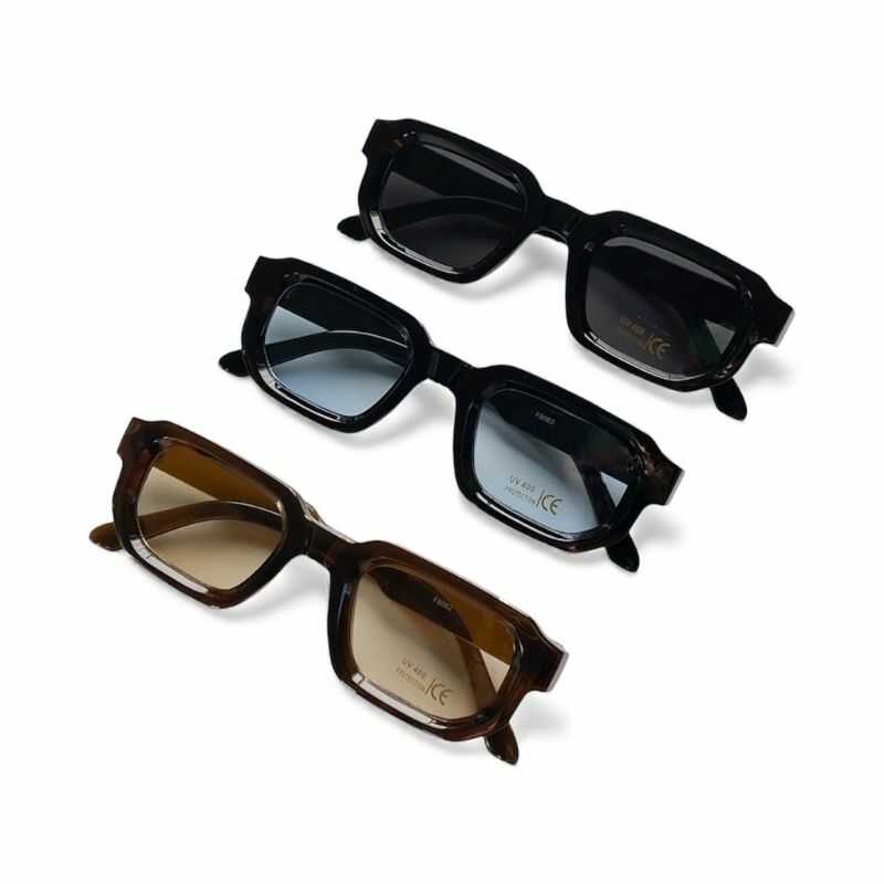 Lentes Rectangulares Grueso Azul