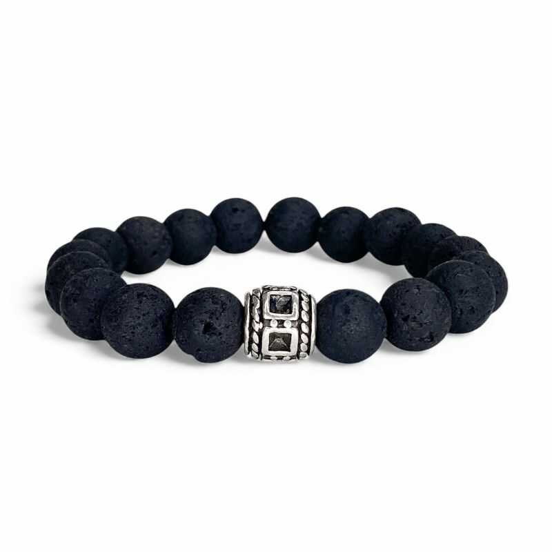 Pulsera Roca Volcánica con Dije