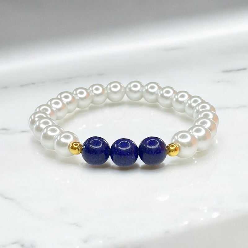 Pulsera Perlas y Lapislázuli
