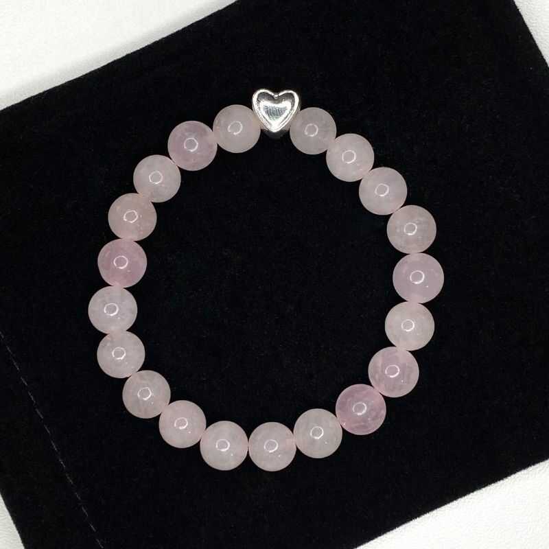 Pulsera Cuarzo Rosa Corazón
