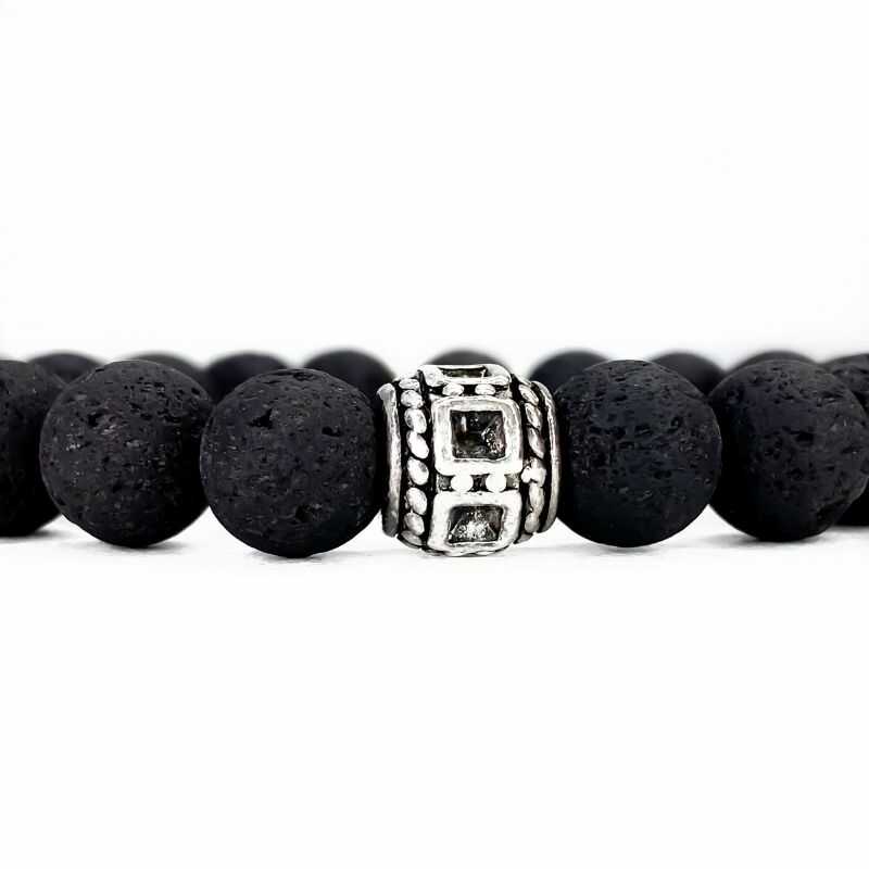 Pulsera Roca Volcánica con Dije