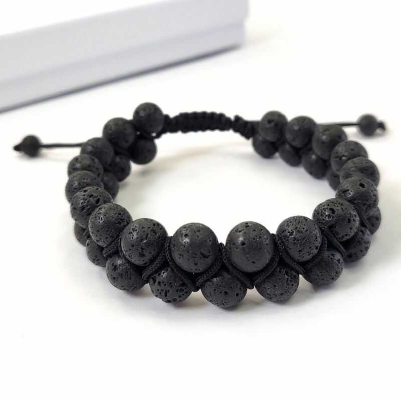 Pulsera Doble Roca Volcánica