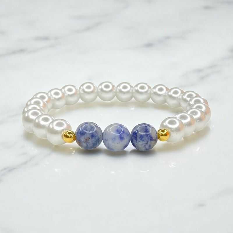 Pulsera Perlas y Sodalita