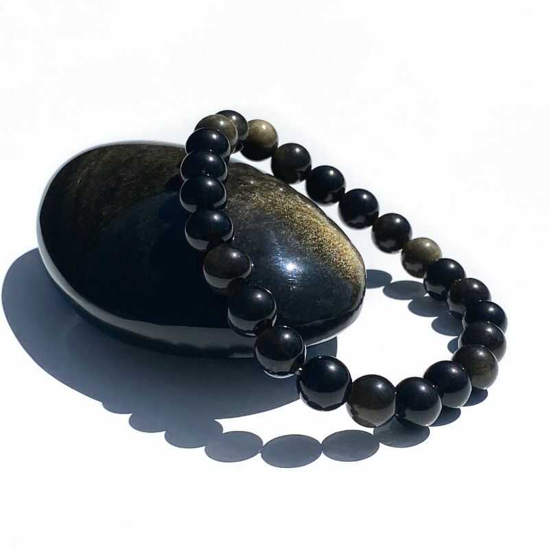 Pulsera Obsidana Dorada