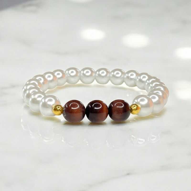 Pulsera de Perlas y Ojo de Buey