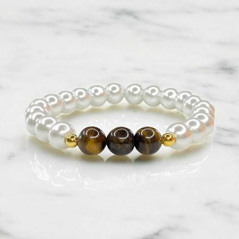 Pulsera Perlas y Ojo de Tigre