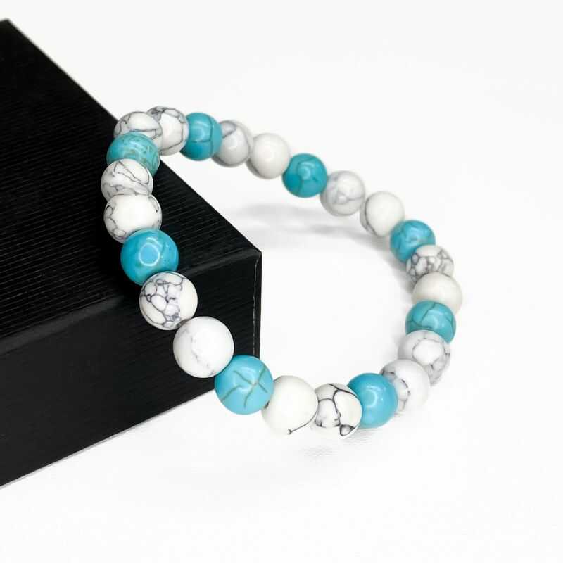 Pulsera Combinada Reconstituida Turquesa y Howlita