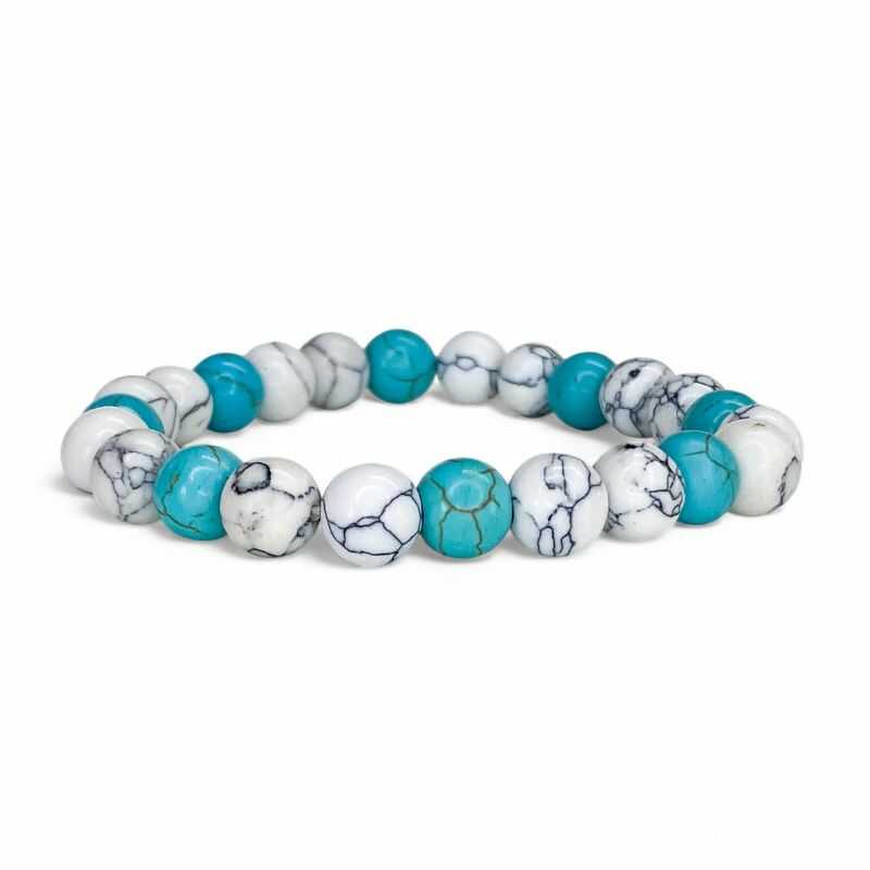 Pulsera Combinada Reconstituida Turquesa y Howlita