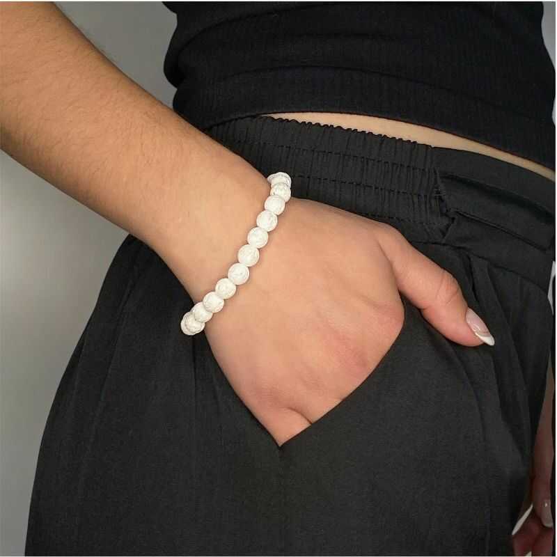 Pulsera Roca Volcánica Blanca