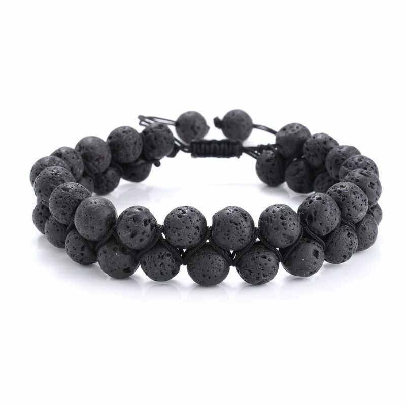 Pulsera Doble Roca Volcánica