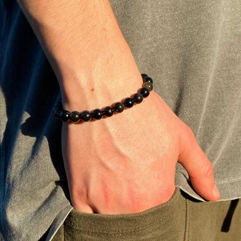 Pulsera Obsidana Dorada