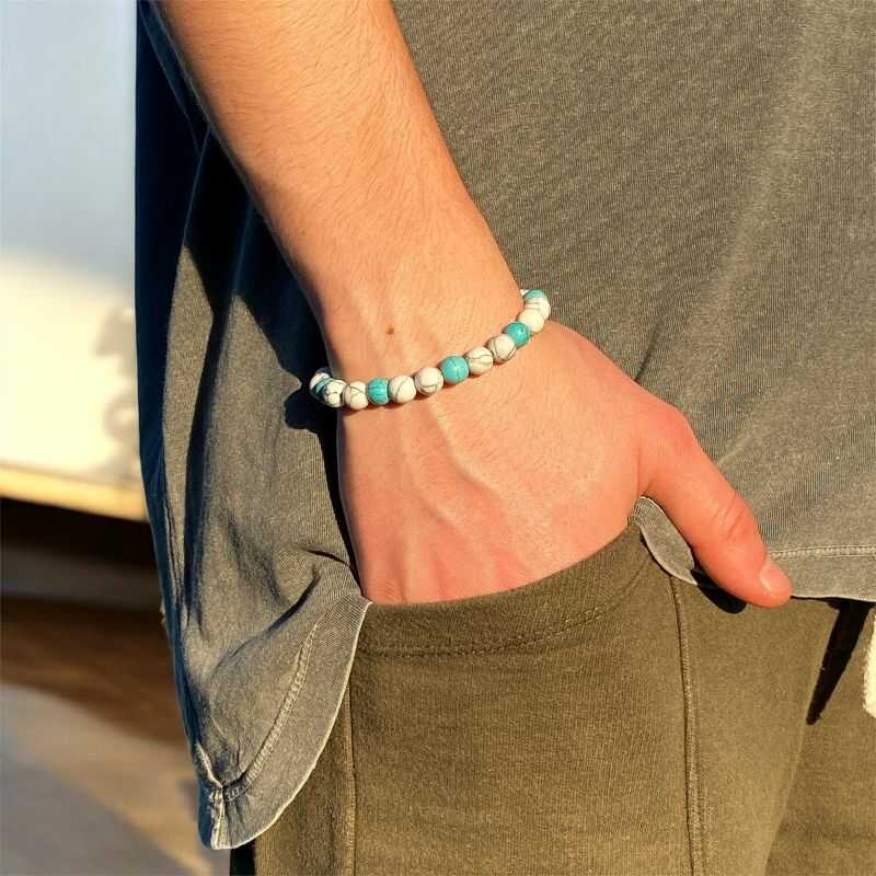 Pulsera Combinada Reconstituida Turquesa y Howlita