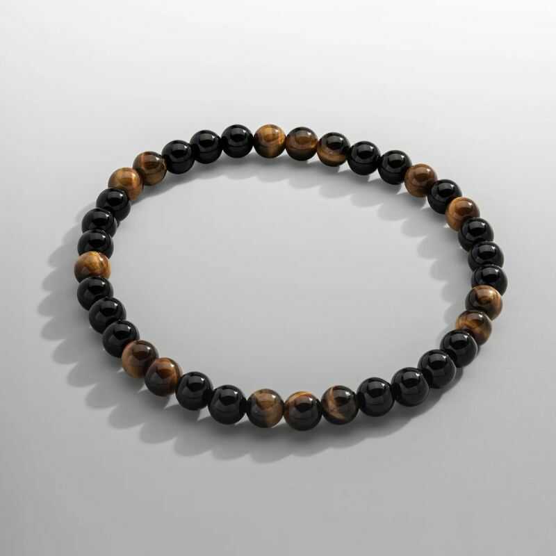 Pulsera Ojo de Tigre y Ágata Negra