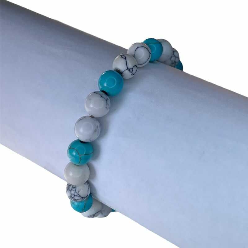 Pulsera Combinada Reconstituida Turquesa y Howlita