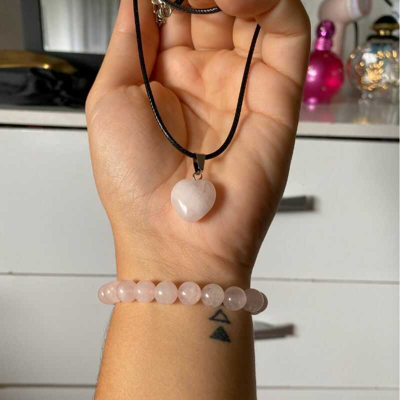 Collar de Cuarzo Rosa