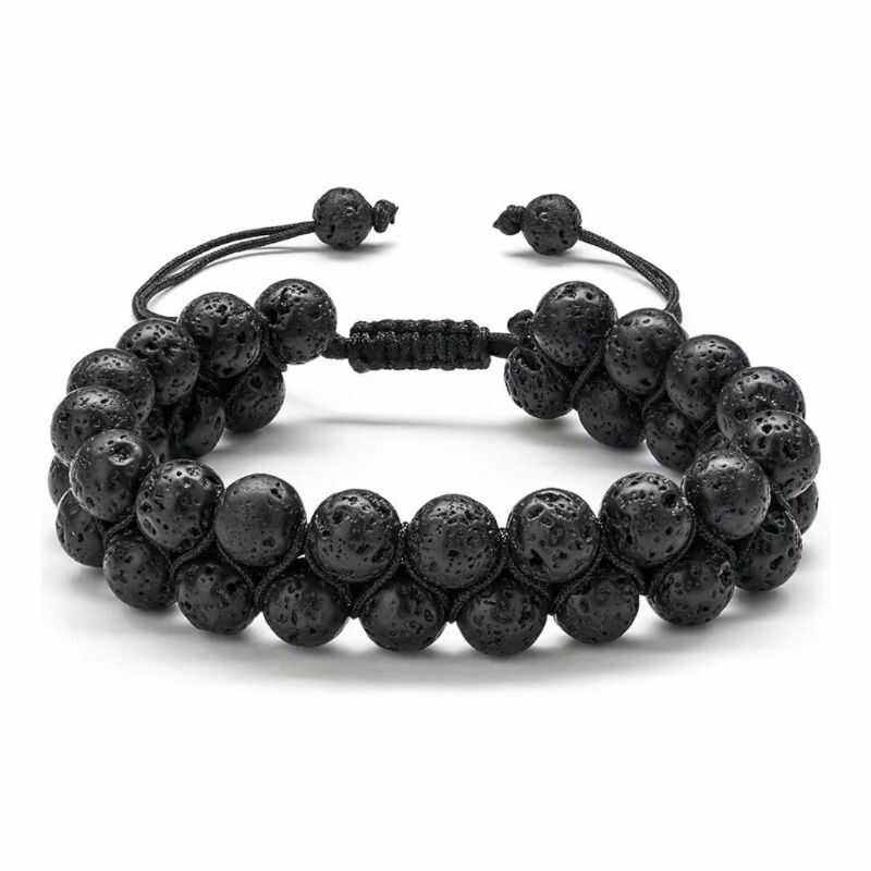 Pulsera Doble Roca Volcánica