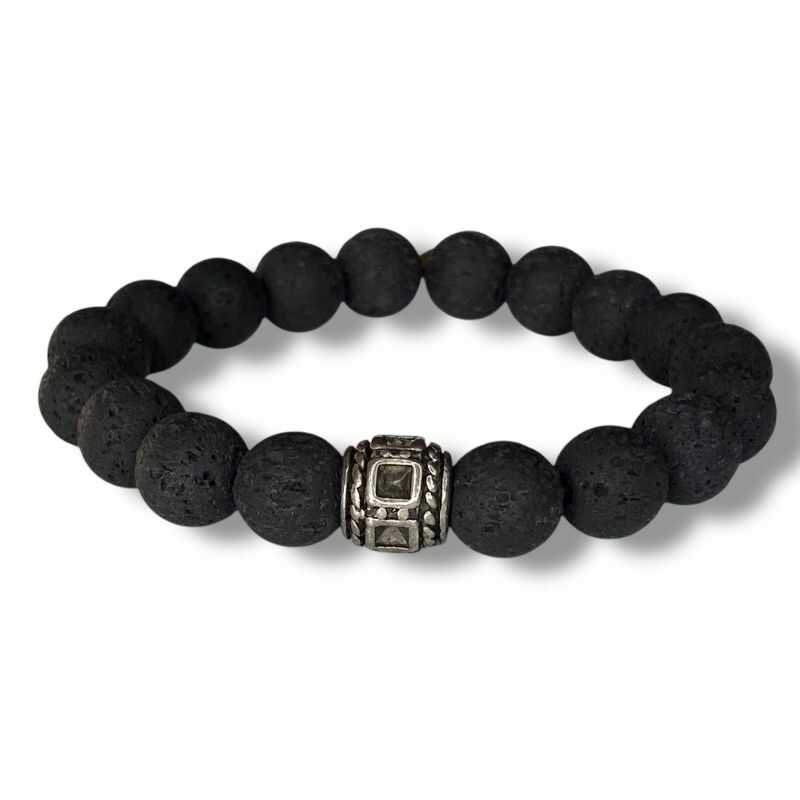Pulsera Roca Volcánica con Dije