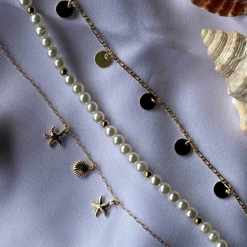 Set de Tobilleras doradas