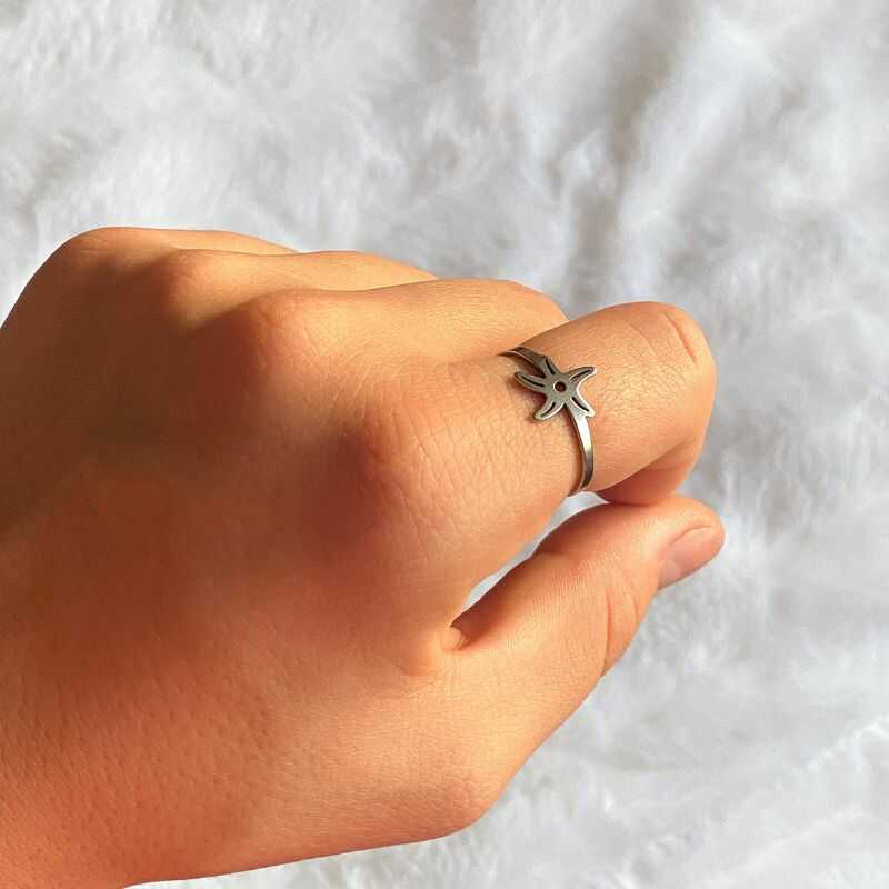 Anillo Estrella Plateado