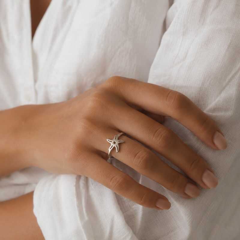 Anillo Estrella Plateado