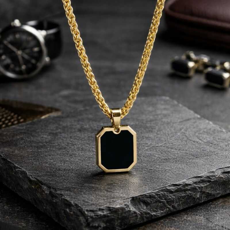 Cadena Espiga con Dije Dorado