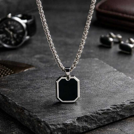 Cadena Espiga con Dije Plateado