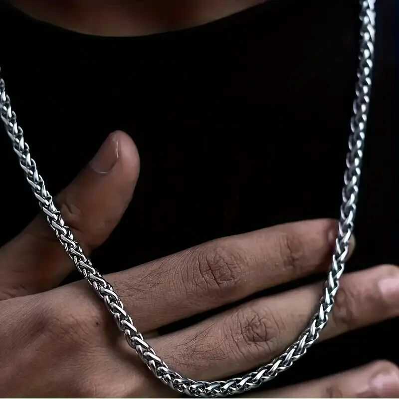 Cadena Espiga Gruesa Plateada