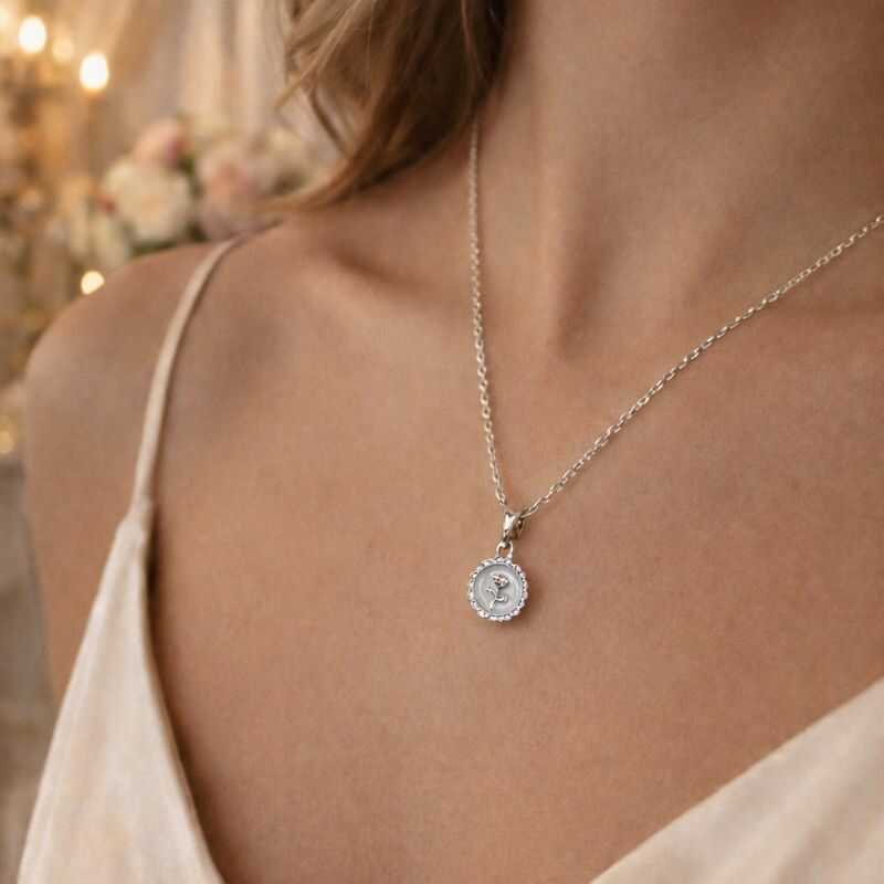 Cadena Rosa Plateada