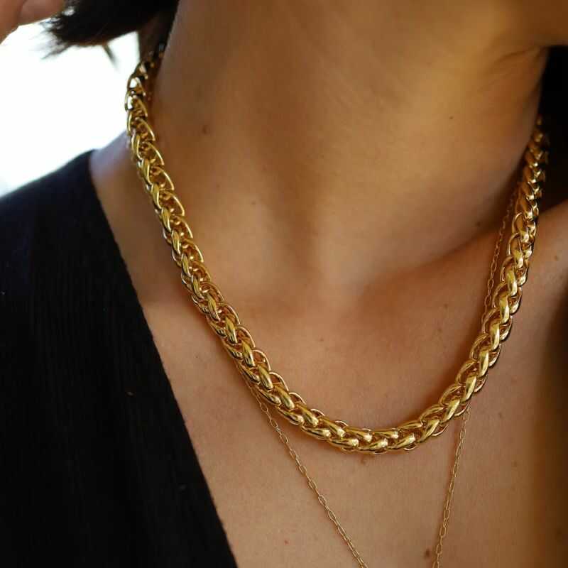 Cadena Espiga Gruesa Dorada