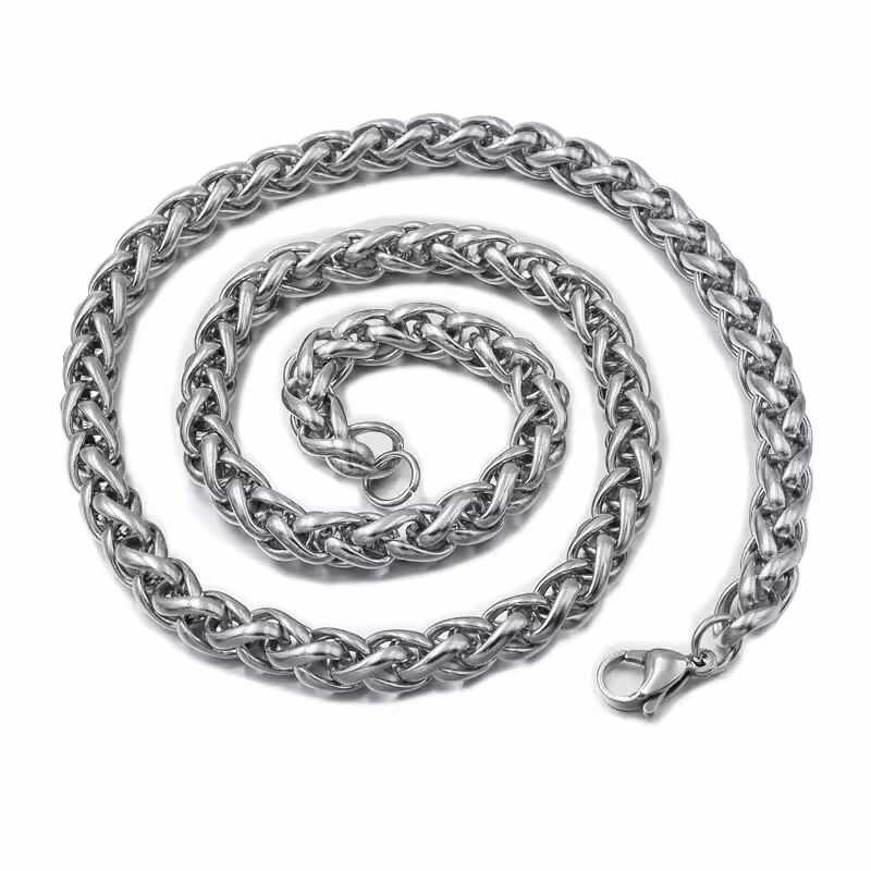 Cadena Espiga Gruesa Plateada