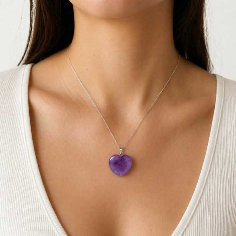 Collar de Amatista Corazón