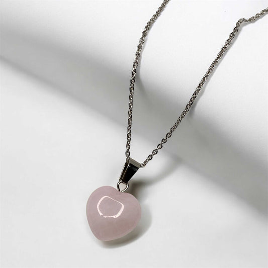 Cadena Cuarzo Rosa Corazón