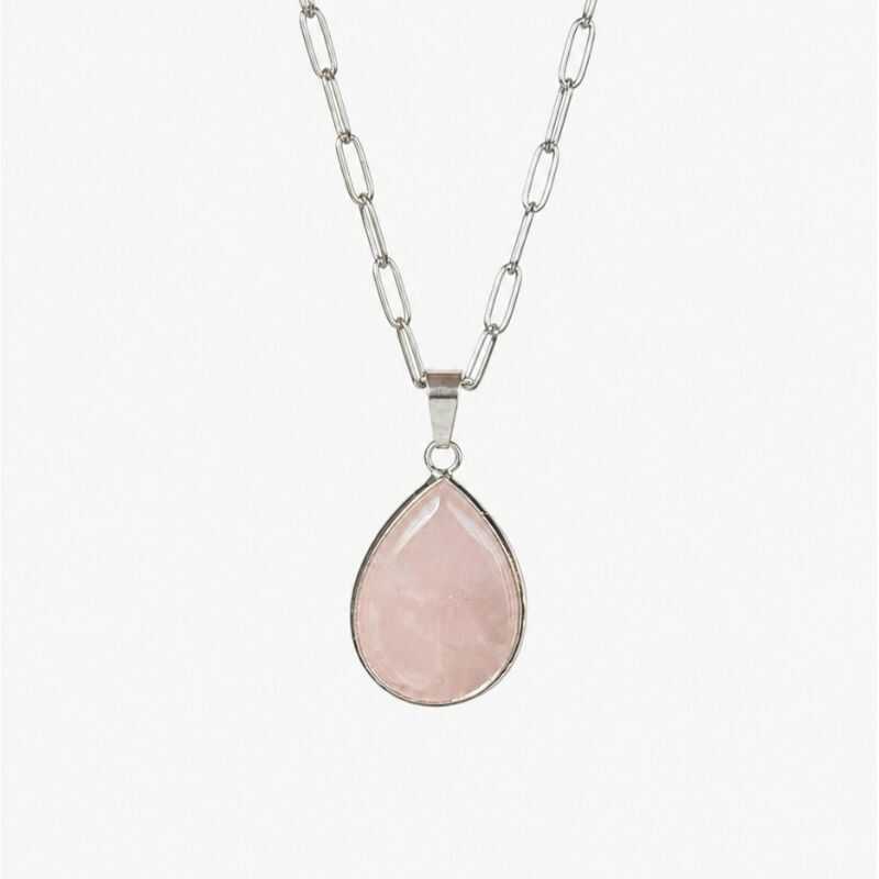 Collar Cuarzo Rosa Engarzada