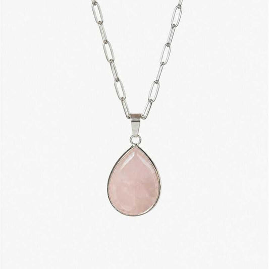Collar Cuarzo Rosa Engarzada