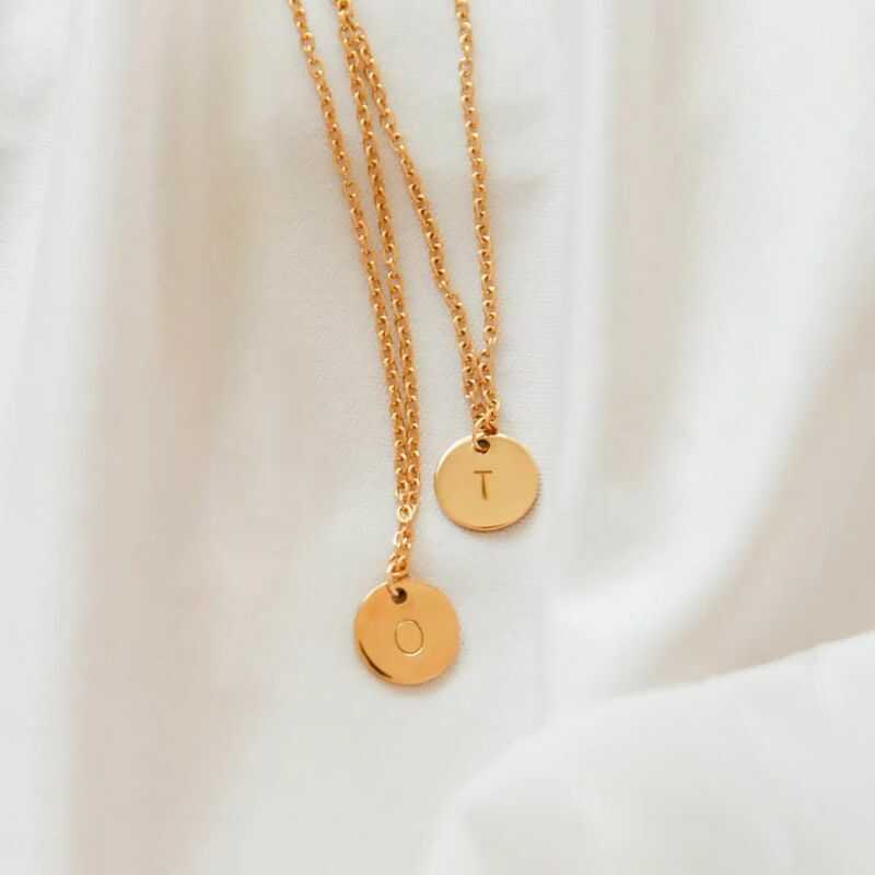 Set 2 Cadenas + Medallas Inicial Grabadas