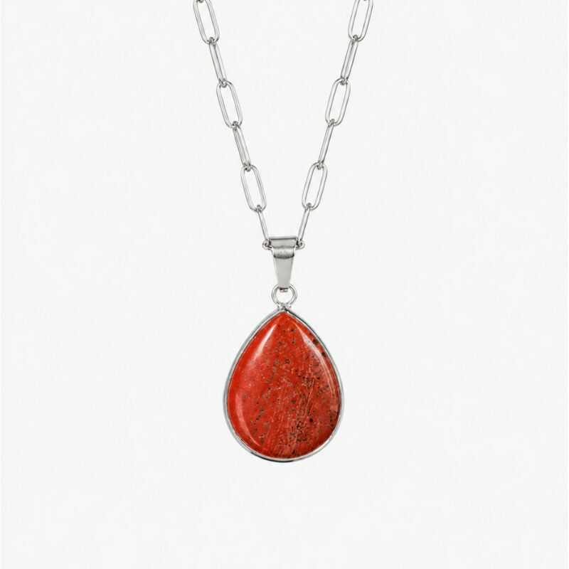 Collar Jaspe Rojo Engarzada
